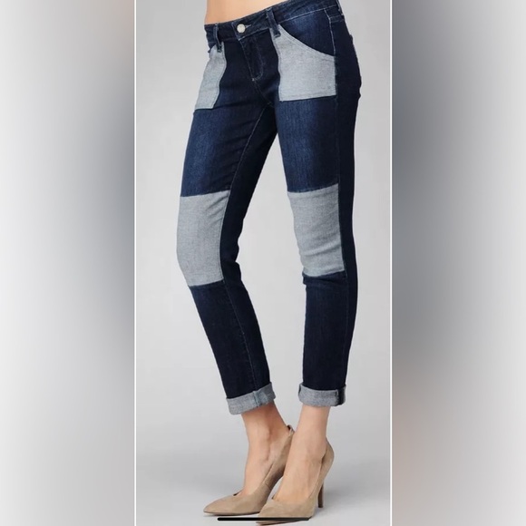 Paige JIMMY JIMMY Boyfriend Skinny Patch Jeans Pants Trousers Benny SZ 30 - Picture 1 of 11